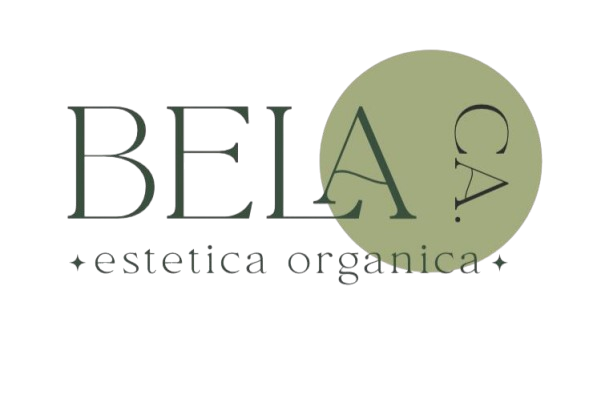 Logotipo principal de Bela Estética Orgánica con tipografía elegante y fondo transparente.